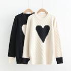 Heart Color Block Sweater