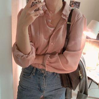 Layered Collar Pintuck Shirt