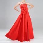 Bow Strapless A-line Evening Gown
