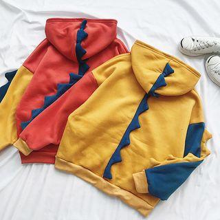 Dinosaur Color-block Hooded Sweatshirt