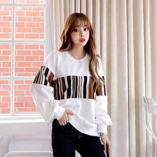 Stripe-panel Loose-fit Sweatshirt