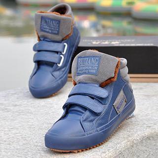 Velcro Faux-leather Sneakers