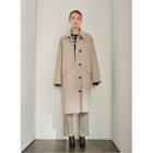 Single-breasted Wool Coat Oatmeal - One Size
