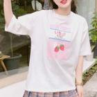 Strawberry Milk Print Short-sleeve T-shirt