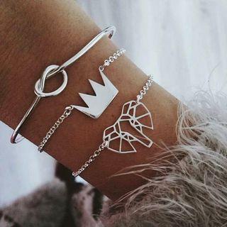 Set Of 3: Bracelet 01 - 10772 - Silver - One Size