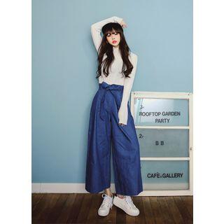 Tie-waist Wide-leg Jeans