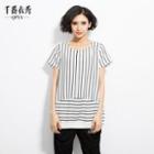 Zip-side Striped T-shirt