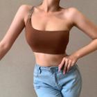 One-shoulder Chain Cropped Camisole Top