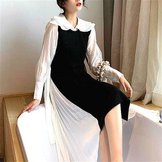 Long Sleeve Sheer Blouse / Tank Dress