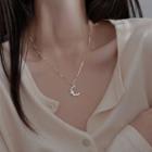 Moon Pendant Necklace Necklace - Moon - Silver - One Size