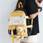 Pvc Panel Buckled Canvas Backpack