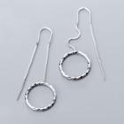 925 Sterling Silver Hoop Threader Earring Silver - One Size