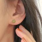 Bead Stud Earring 1 Pair - Gold & Green - One Size