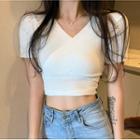 V-neck Wrapped Crop Top