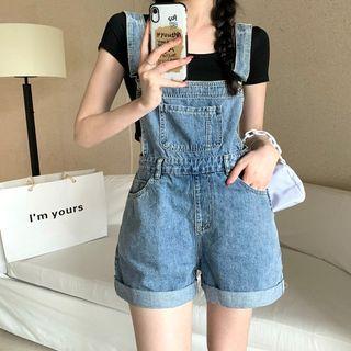Pocket-detail Wide-leg Denim Playsuit