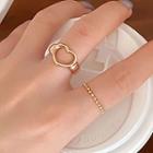 Alloy Heart Open Ring Cutout Heart - Gold - One Size