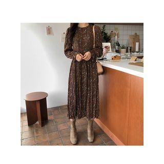 Crinkled Long Floral Dress