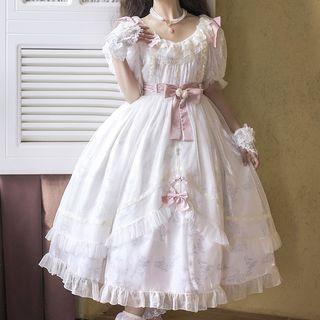 Short-sleeve A-line Lolita Dress / Necklace / Set