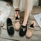 Furry Smiley Face Moccasins