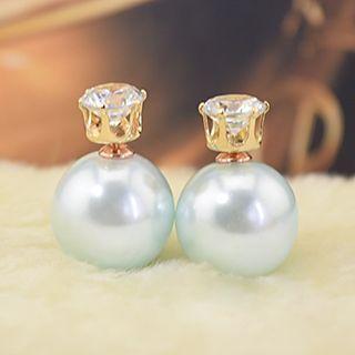 Cz Double-sided Stud Earrings