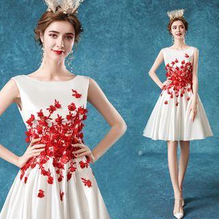 Embroidered Sleeveless Mini A-line Cocktail Dress