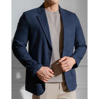 Single-breasted Herringbone Linen Blazer