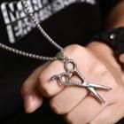 Scissors Pendant Stainless Steel Necklace 1 Pc - Silver - One Size