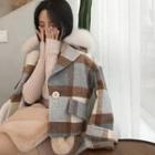 Furry Collar Check Jacket