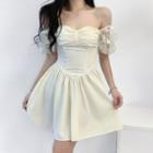 Off-shoulder A-line Corset Dress