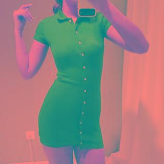 Short-sleeve Button-up Mini Dress