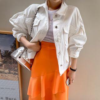 Flap-detail Cotton Trucker Jacket