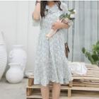 Floral Ruffle Trim Short-sleeve Dress
