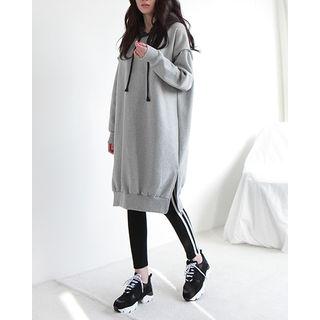Two-tone Cotton Hoodie Dress