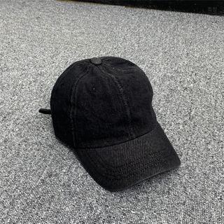 Washed Plain Cap Washed Black - Adjustable