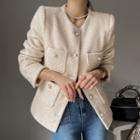 Faux-pearl Pocket-detail Boucl  Jacket