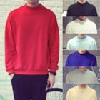 Fleece-lining Plain Sweatshirt