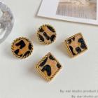 Leopard Print Fabric Alloy Earring (various Designs)