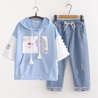 Embroidered Jeans / Hoodie / Set