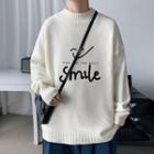 Mock-neck Smiley Face Sweater