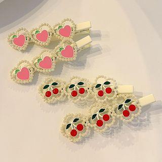 Faux Pearl Fruit Hair Clip