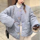 Fleece-lined Quilted Button Jacket