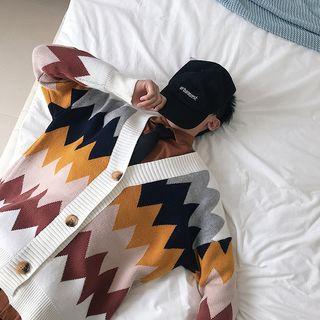 Color Block Chevron Cardigan