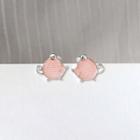 Mouse Stud Earring 1 Pair - Pink - One Size