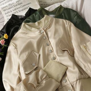 Details Satin Baseball Jacket