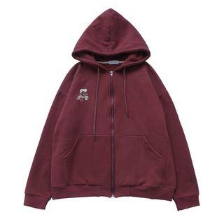 Cartoon Print Zip Hoodie
