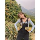 Long-sleeve Off-shoulder Top / Straight-leg Jumper Pants