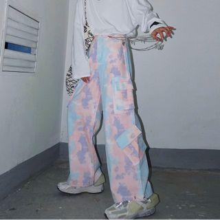 Tie-dyed Side Pocket Cargo Pants