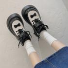 Bow Print Platform Lace Up Shoes