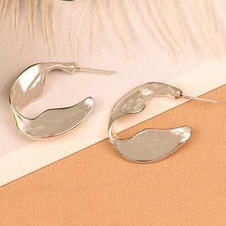 Irregular Half-hoop Earring 1 Pair - Silver - One Size