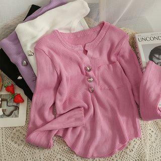 Neckline-details Light Knit Top